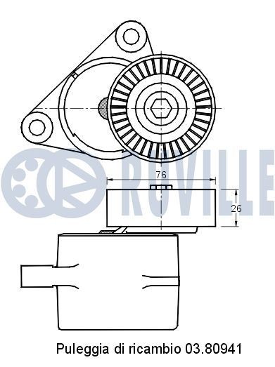 RUVILLE 57003 Timing belt deflection pulley