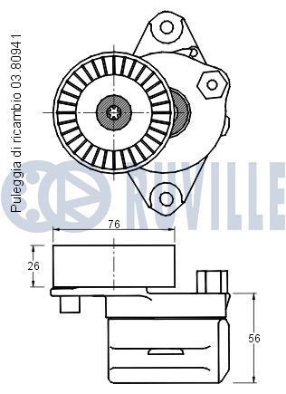 RUVILLE 57031 Deflection / Guide Pulley, v-ribbed belt 0K88R 15983