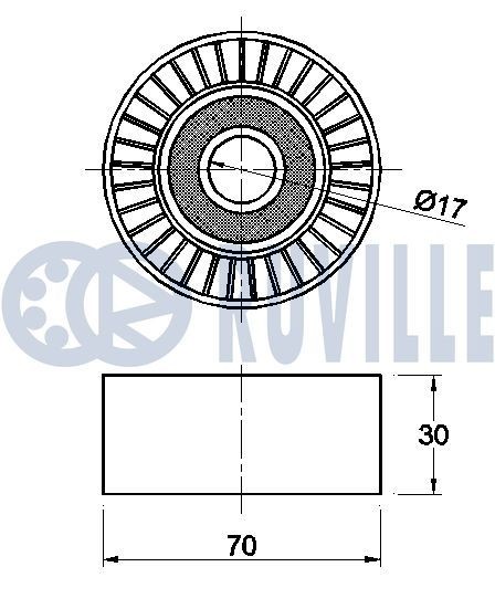 RUVILLE 57337 Deflection / Guide Pulley, v-ribbed belt MD 308882