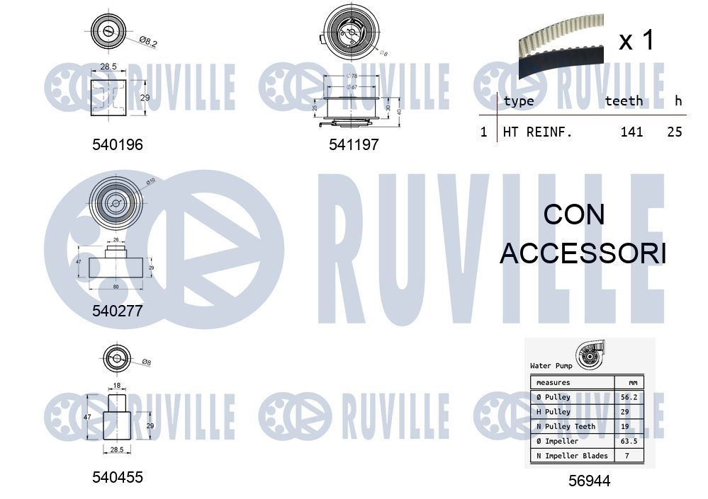 RUVILLE 57506 Tensioner pulley 6652000370