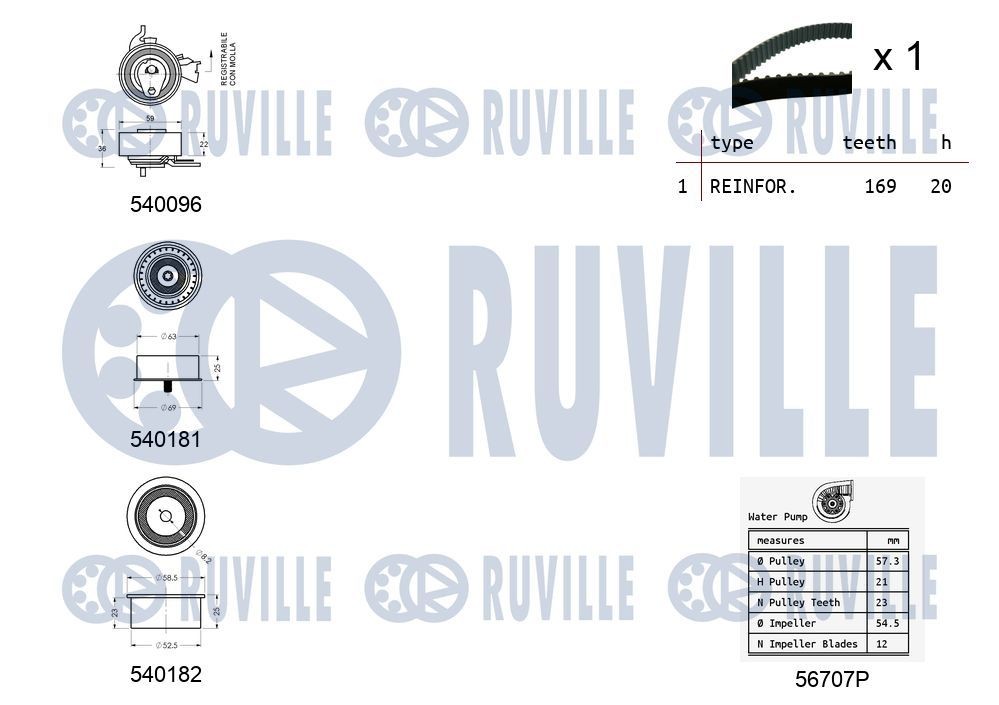 RUVILLE Ø: 85,00, 85,0mm, Width: 55,00mm Tensioner pulley, v-ribbed belt 58824 buy