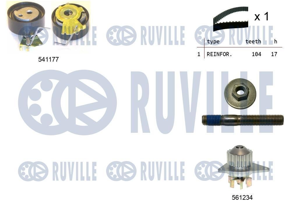 RUVILLE 58844 Deflection / Guide Pulley, v-ribbed belt 283 1113
