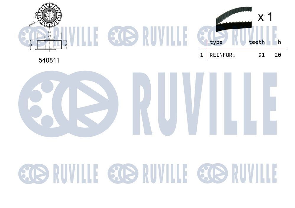 RUVILLE 58848 Tensioner pulley A000 550 16 33