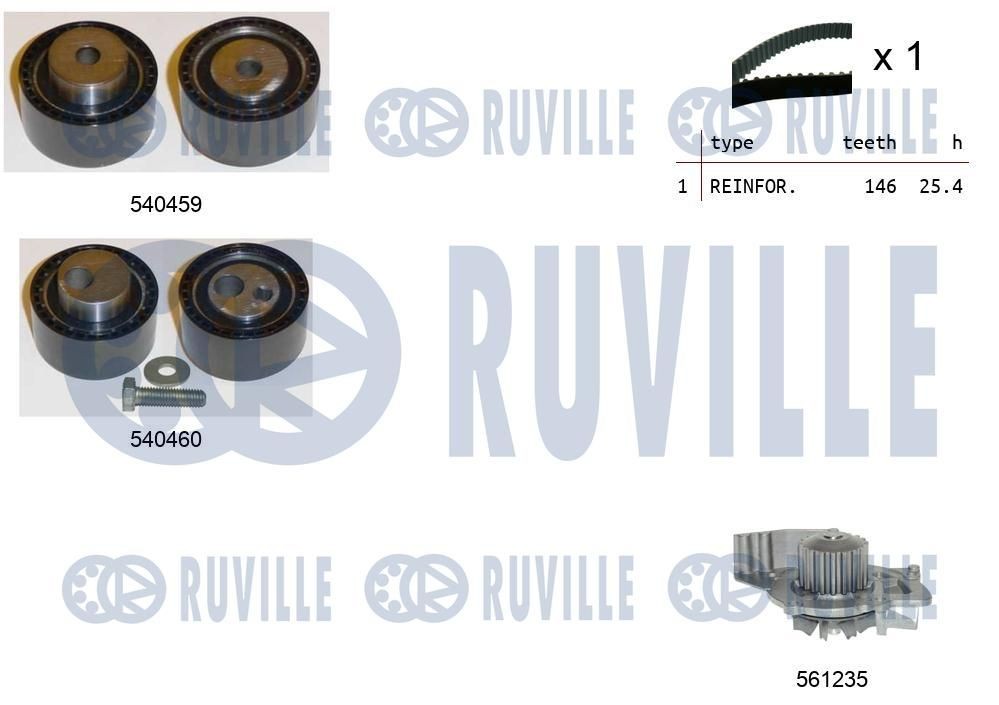 RUVILLE 58872 Deflection / Guide Pulley, v-ribbed belt 2050 3093