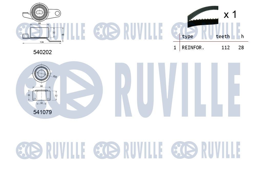 RUVILLE 79,00 mm x 39,00 mm Number of ribs: 9, Width: 39,00mm Tensioner Lever, v-ribbed belt 58874 buy