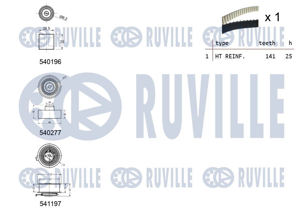RUVILLE 58876 Tensioner pulley 1 858 884