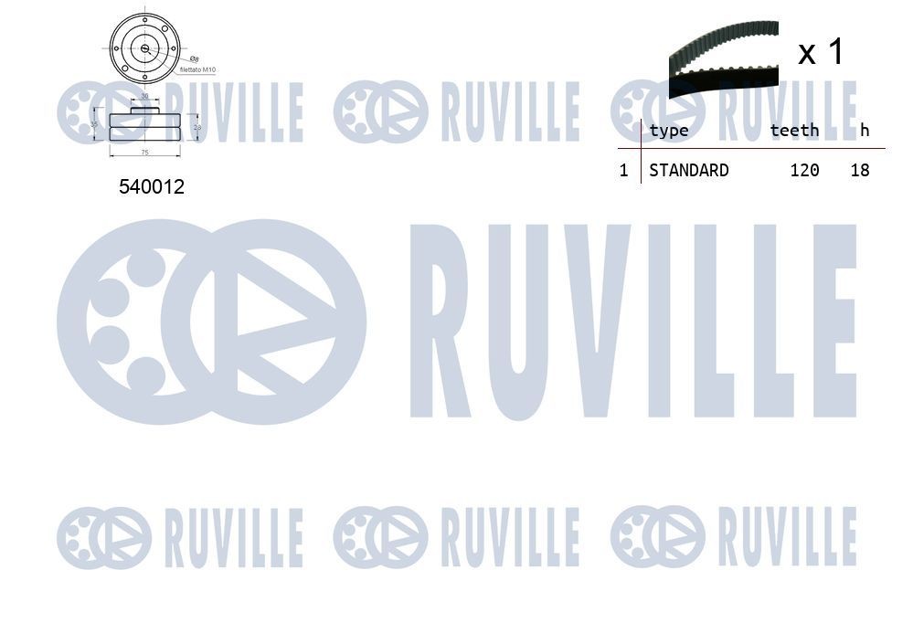 RUVILLE Ø: 106,60mm, Width: 70,60mm Tensioner pulley, v-ribbed belt 58881 buy