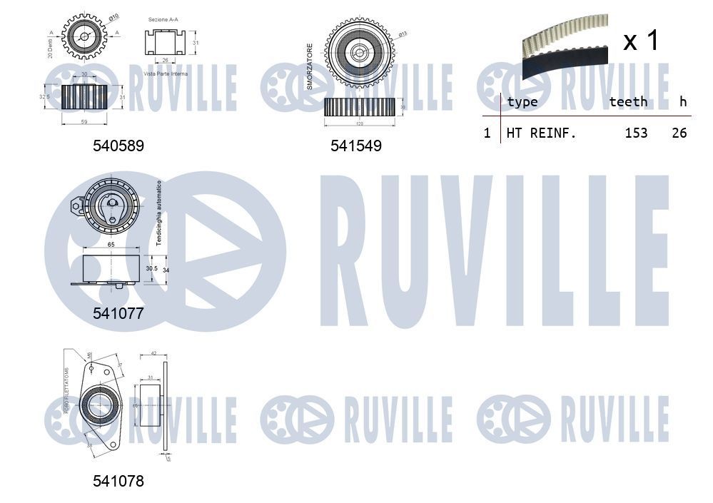 RUVILLE Ø: 70,00mm Deflection / Guide Pulley, v-ribbed belt 58900 buy