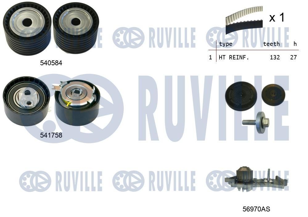 RUVILLE 58930 Tensioner pulley A906 200 22 70