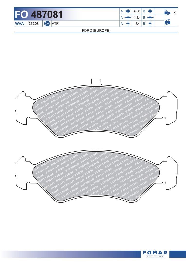 FO 487081 FOMAR Friction Brake pad set - buy online