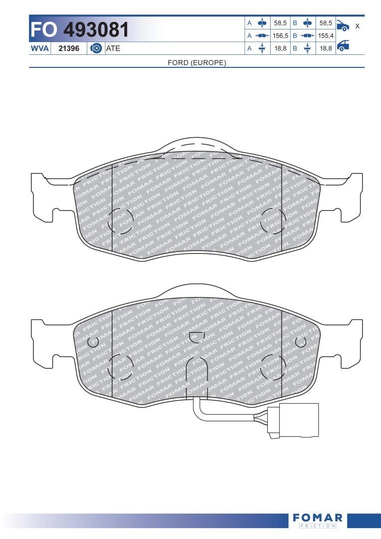 FO 493081 FOMAR Friction Brake pad set - buy online