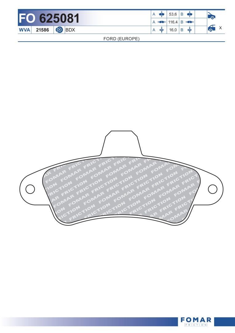 FO 625081 FOMAR Friction Brake pad set - buy online