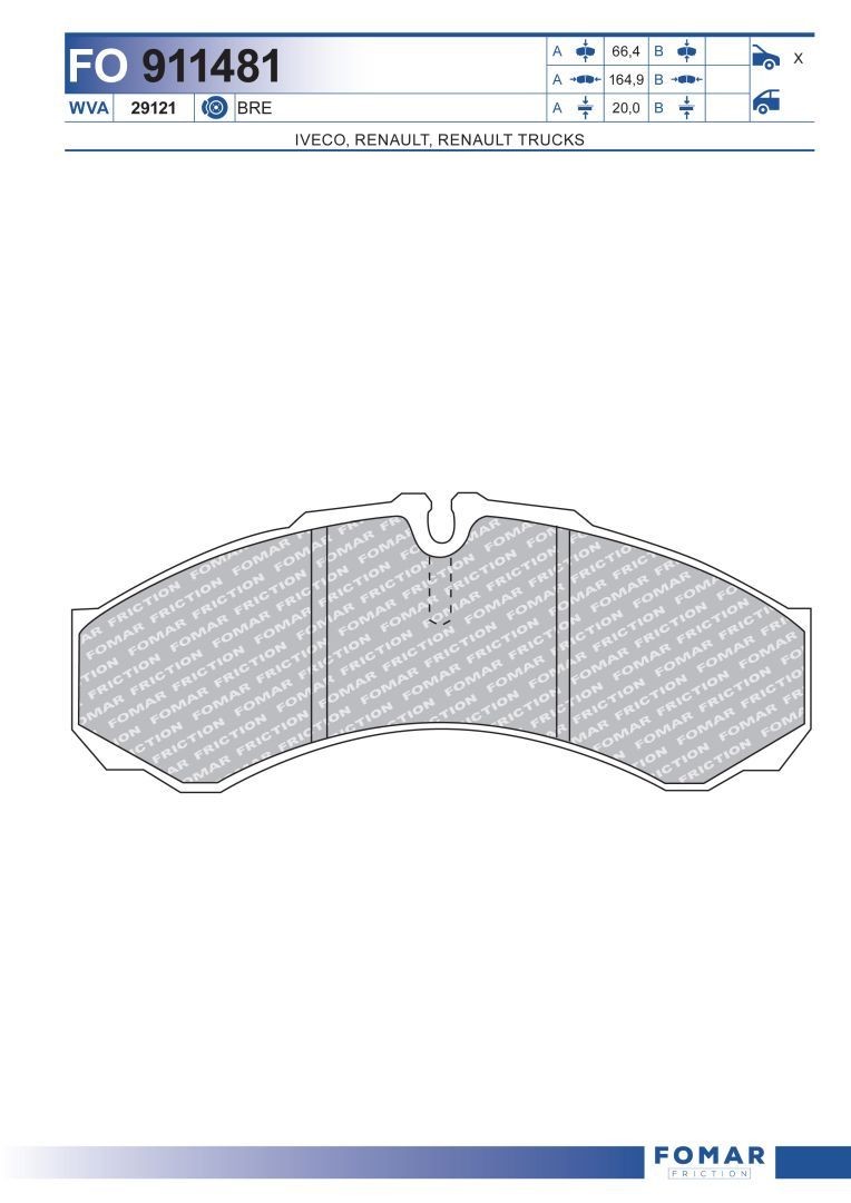 FOMAR Friction FO 911481 Brake pad set not prepared for wear indicator