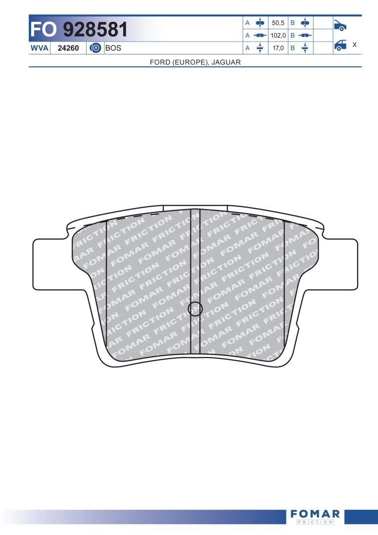 FO 928581 FOMAR Friction Brake pad set - buy online