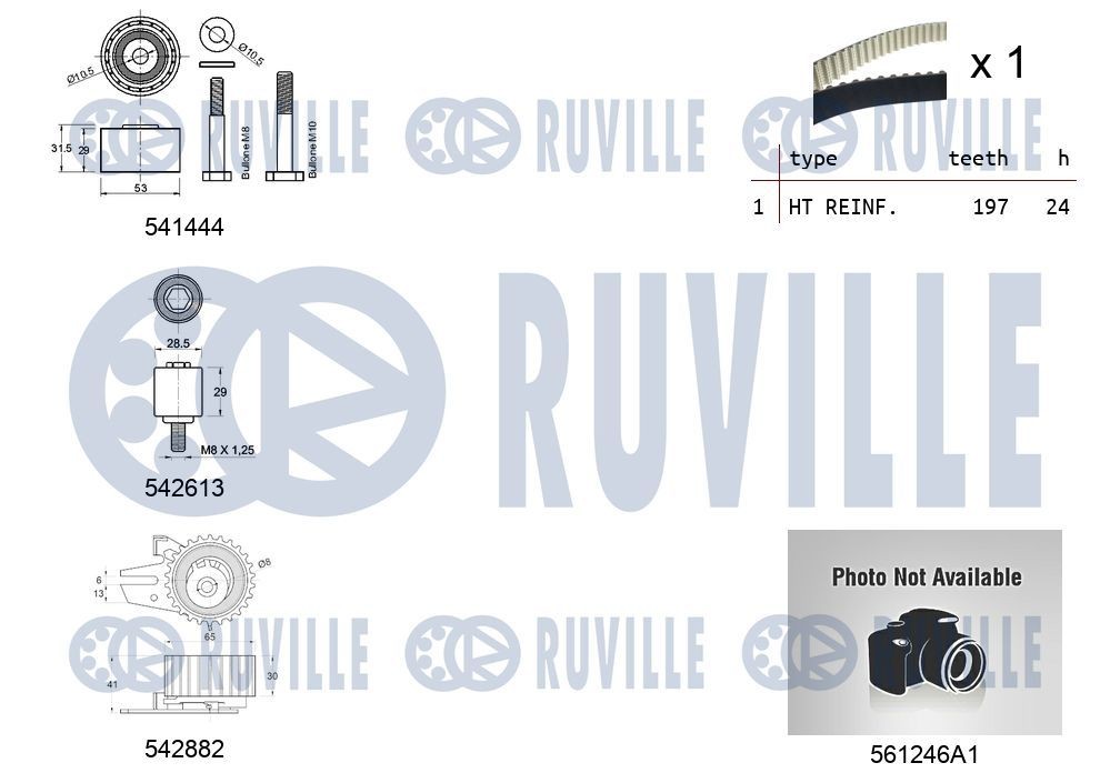 RUVILLE 65361 Water pump and timing belt kit 1334 025
