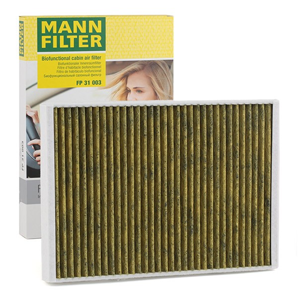 MANN-FILTER Activated Carbon Filter with polyphenol, with antibacterial action, Particulate filter (PM 2.5), with fungicidal effect, Activated Carbon Filter, 311 mm x 220 mm x 31 mm, FreciousPlus Width: 220mm, Height: 31mm, Length: 311mm Cabin filter FP 31 003 buy
