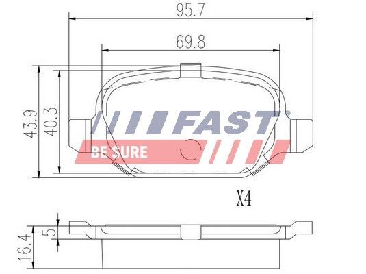 FAST FT29104 Pasticche ALFA ROMEO 147 (937) 1.9 JTD (937.AXF1A, 937.BXF1A) 101 CV Diesel 2009