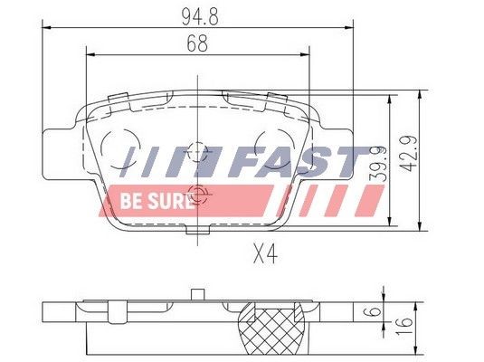 FAST FT29115 Brake pad set 71769094