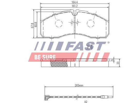 FAST FT29117 Brake pad set 2995632