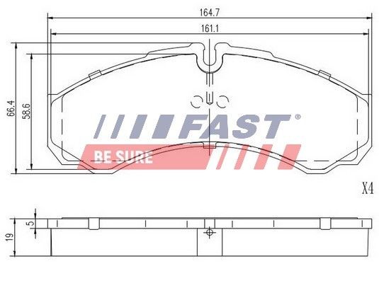 FAST Rear Axle, prepared for wear indicator Height: 66mm, Thickness: 20mm Brake pads FT29121HD buy