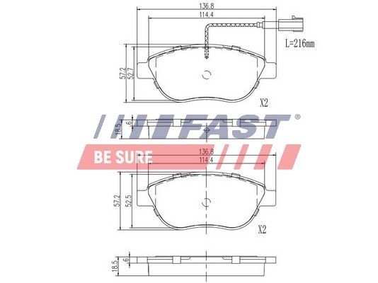 FAST FT29144 Brake pad set Front Axle, with integrated wear sensor