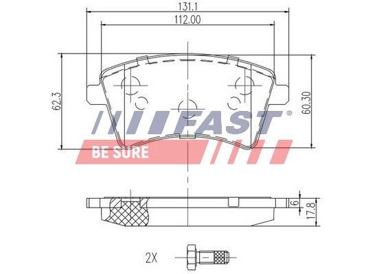 Disc pads FAST Front Axle, excl. wear warning contact - FT29527