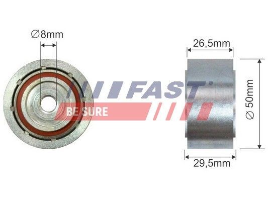 FAST Ø: 50mm Deflection / Guide Pulley, v-ribbed belt FT44555 buy
