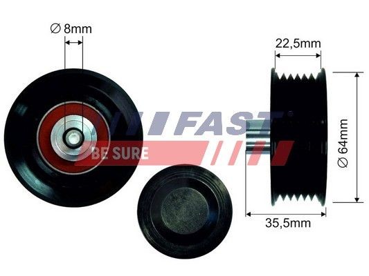 FAST FT44593 Tensioner pulley 1611423480