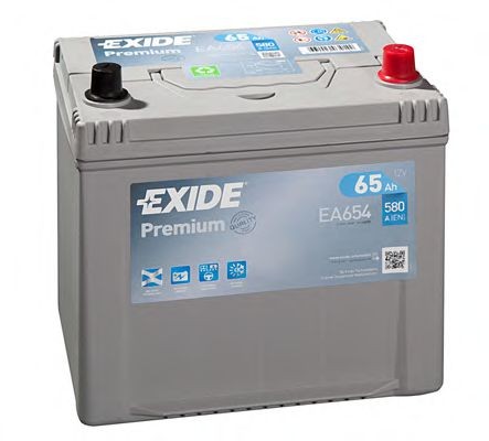 Car battery EXIDE PREMIUM 12V 65Ah 580A Korean B1 Lead-acid battery - EA654