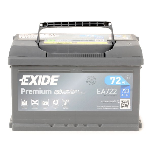 096TE EXIDE EA722 PREMIUM Batterie 12V 72Ah 720A B13