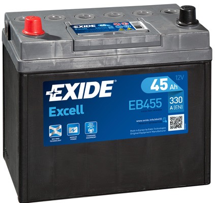 EXIDE EXCELL EB455 Battery 12V 45Ah 330A Lead-acid battery