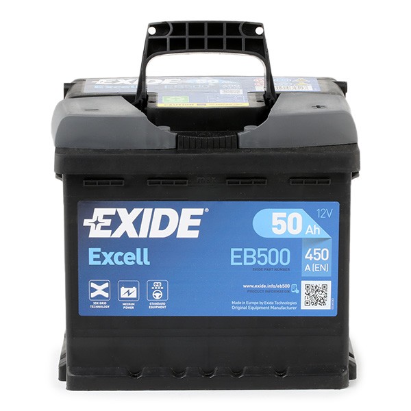 079SE EXIDE EB500 EXCELL Batterie 12V 50Ah 450A B13 Bleiakkumulator