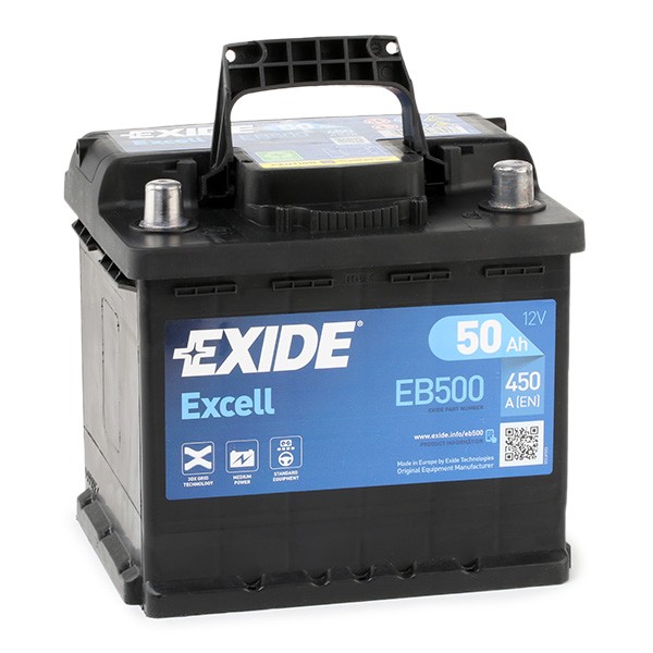 079SE EXIDE EB500 EXCELL Batterie 12V 50Ah 450A B13
