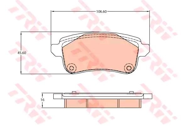Renault SCÉNIC Set of brake pads 11288596 TRW GDB2136 online buy