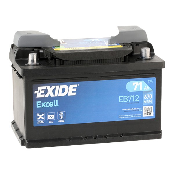 EXIDE 565 30 Auto battery 12V 71Ah 670A B13 Lead-acid battery