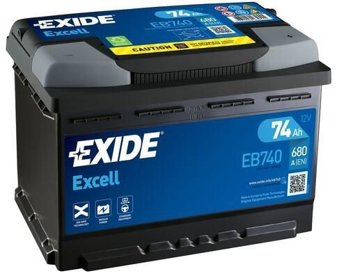 067SE EXIDE EB740 EXCELL Batterie 12V 74Ah 680A B13 Batterie au