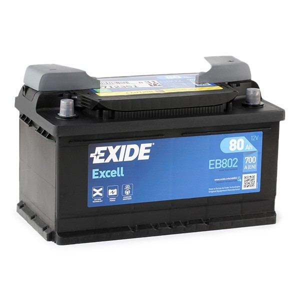 110SE EXIDE EB802 EXCELL Batterie 12V 80Ah 700A B13 Bleiakkumulator