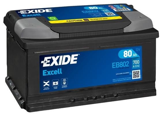 110SE EXIDE EB802 EXCELL Batteria 12V 80Ah 700A B13 Accumulatore  piombo-acido