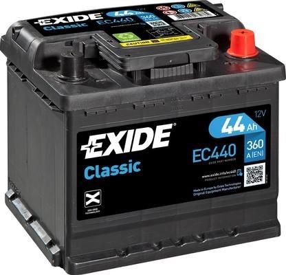 EC440 Accumulator battery 079RE EXIDE 12V 44Ah 360A B13 Lead-acid battery