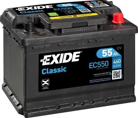 EC550 Accumulator battery 555 59 EXIDE 12V 55Ah 460A B13 Lead-acid battery