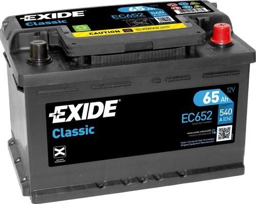 096RE EXIDE EC652 ContiClassic Batterie 12V 65Ah 540A B13