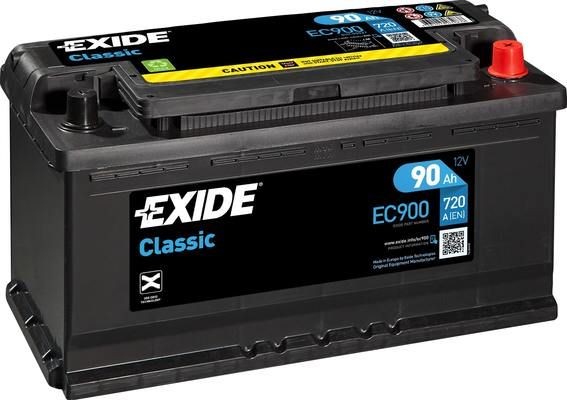 017RE EXIDE EC900 ContiClassic Batterie 12V 90Ah 720A B13 Bleiakkumulator