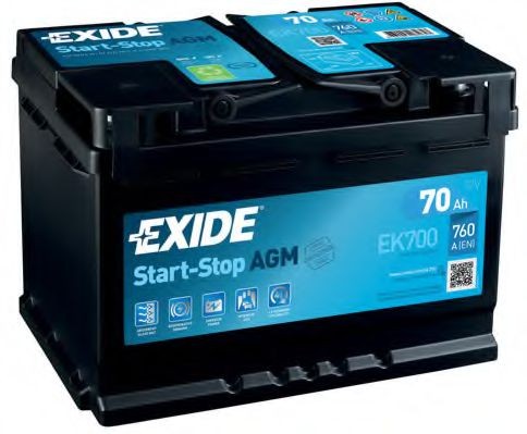 EK700 (067AGM) EXIDE EK700 Start-Stop Batterie 12V 70Ah 760A B13