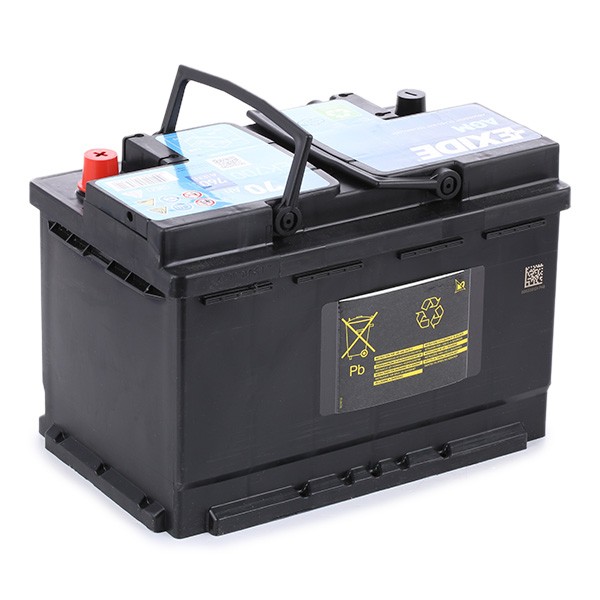 Batería Exide Agm AGM. EK700. 70Ah - 760A(EN) 12V. Caja L3 (278x175x190mm)  - VT BATTERIES