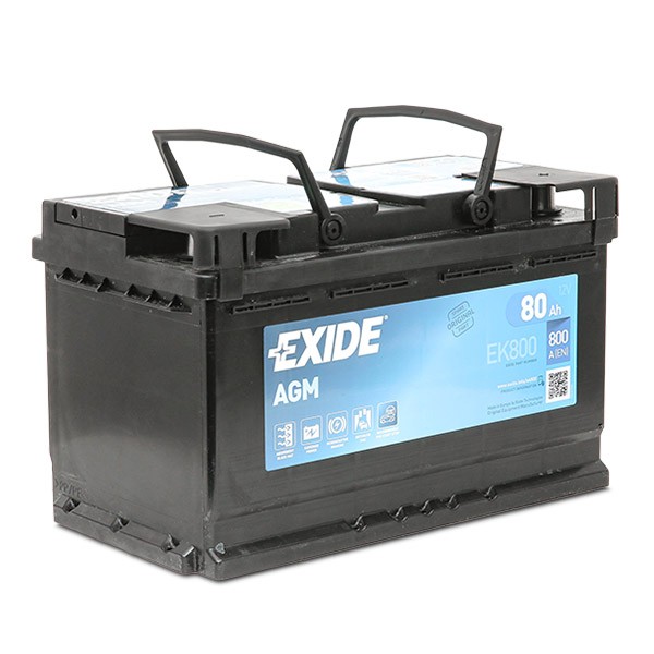 EXIDE Starter Battery EK800 800A, 80Ah, AGM Battery - Reduced prices
