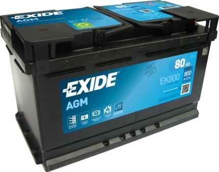 Exide EK800 AGM Autobatterie 12V 80Ah 800A EN Start Stop = Varta F21 Bosch  Fiamm 3661024035729