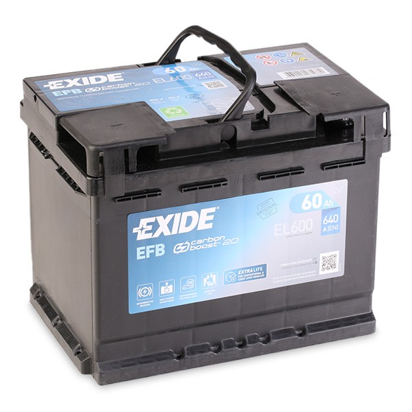 EL600 (027EFB) EXIDE EL600 Start-Stop Batterie 12V 60Ah 640A B13 Batterie  EFB