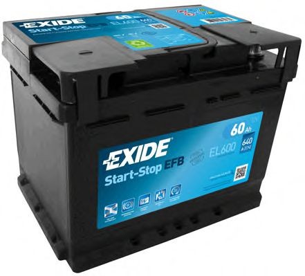 Akku EXIDE EL600 (027EFB) 12V 60Ah 640A B13 EFB-Batterie