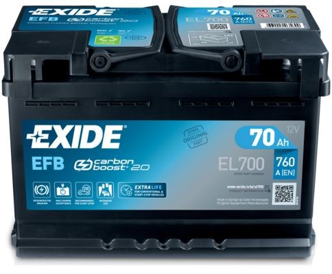 EL700 (067EFB) EXIDE EL700 Start-Stop Batterie 12V 70Ah 760A B13 EFB- Batterie