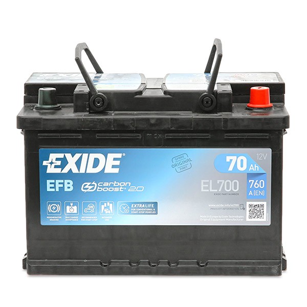 EXIDE EL700 Auto battery 12V 70Ah 760A B13 EFB Battery